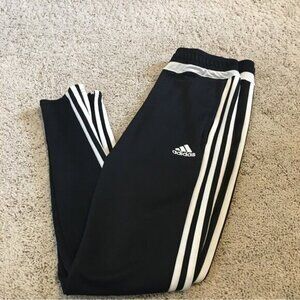 Adidas black and white joggers woman’s size small